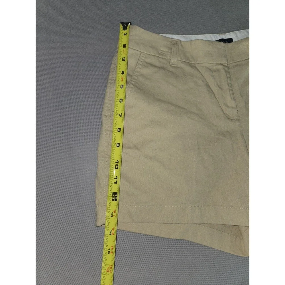 J.Crew Womens Khaki Shorts Size 8 Casual Cotton Solid Beige Flat Front Preowned